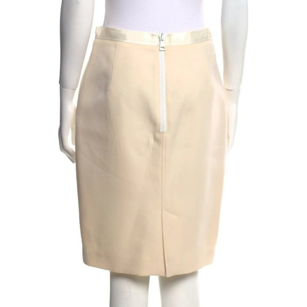 Givenchy Ivory 100% Wool Pencil Skirt Size M Tailored Quiet Luxury - Picture 7 of 8